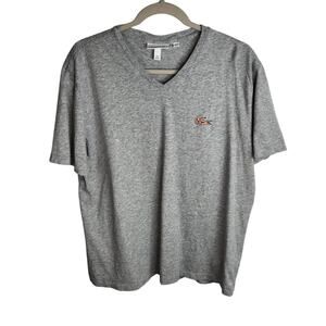 Lacoste Short Sleeve V-Neck Logo Regular Fit T-Shirt Men's‎ XXL Heather Gray